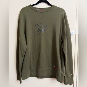 TOMMY HILFIGER SIGNATURE LOGO STRETCH ORGANIC COTTON SWEATSHIRT Size L NWOT